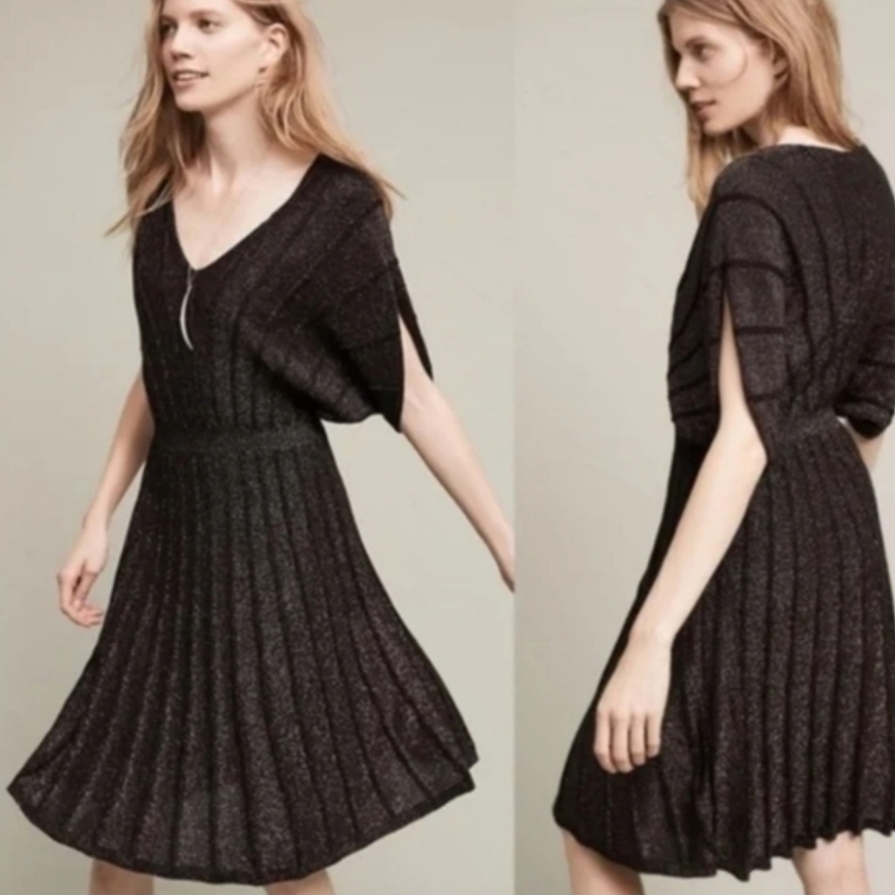 Anthropologie Knitted & knotted Gallivant shimmer sweater dress